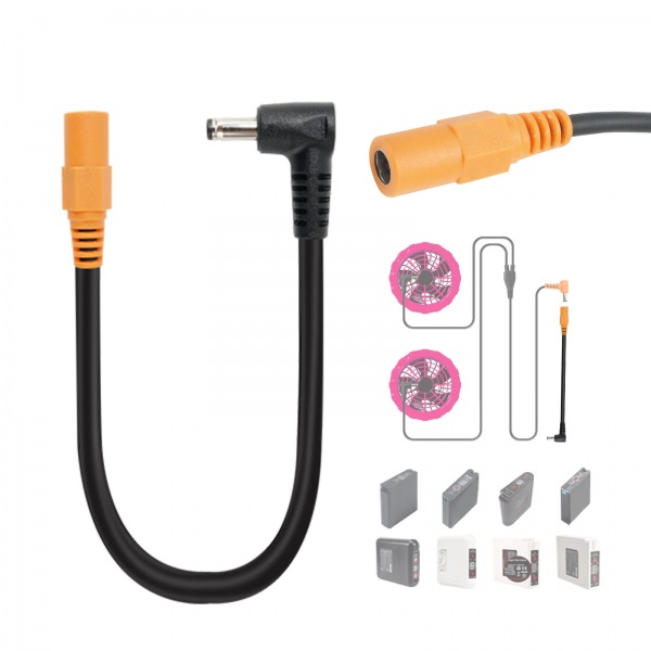 Burtle以外のDC3.8mm付きの作業服バッテリーをBurtleのファンに動作させる変換ケーブル