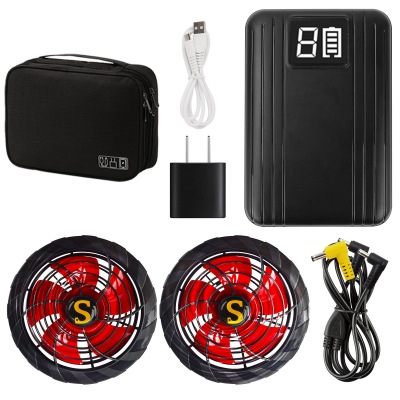 空調作業服 ベスト ファン バッテリー セット 12V 14400mAh