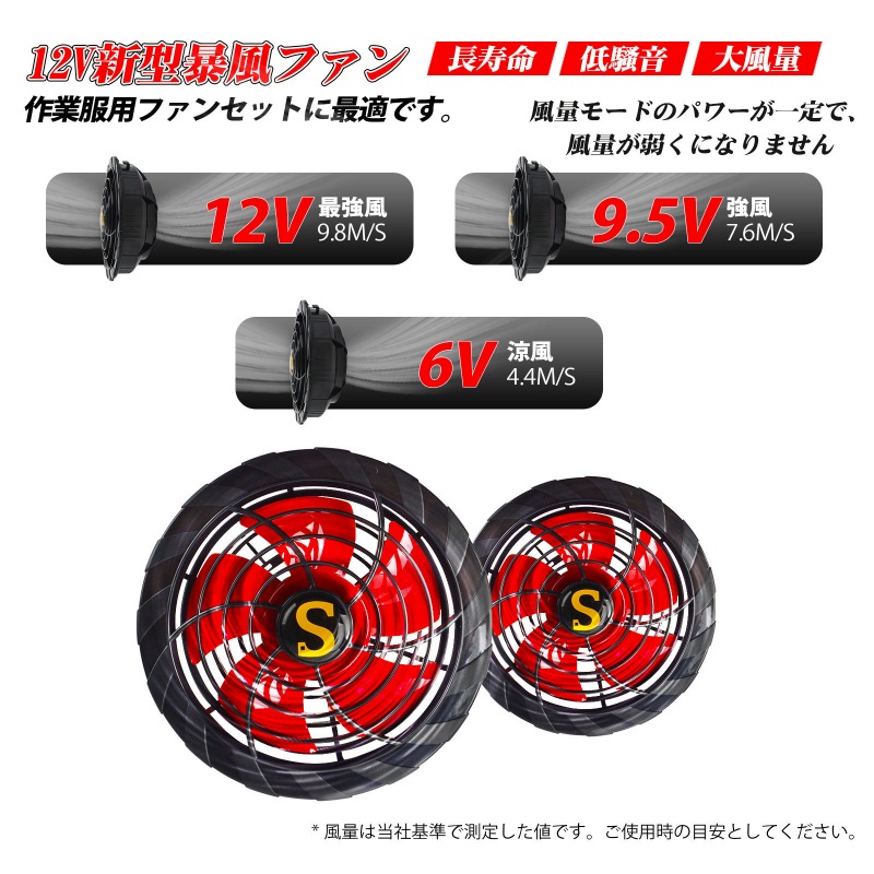 空調作業服 ベスト ファン バッテリー セット 12V 14400mAh