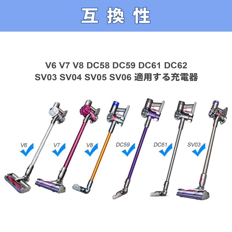 ダイソン 26.1V 掃除機 充電器 acアダプター ダイソン V6 V7 V8 SV03 SV04 SV05 SV06 SV07 SV09 SV10 SV11 DC58 DC59 DC61 DC60 DC62 DC74 DC72