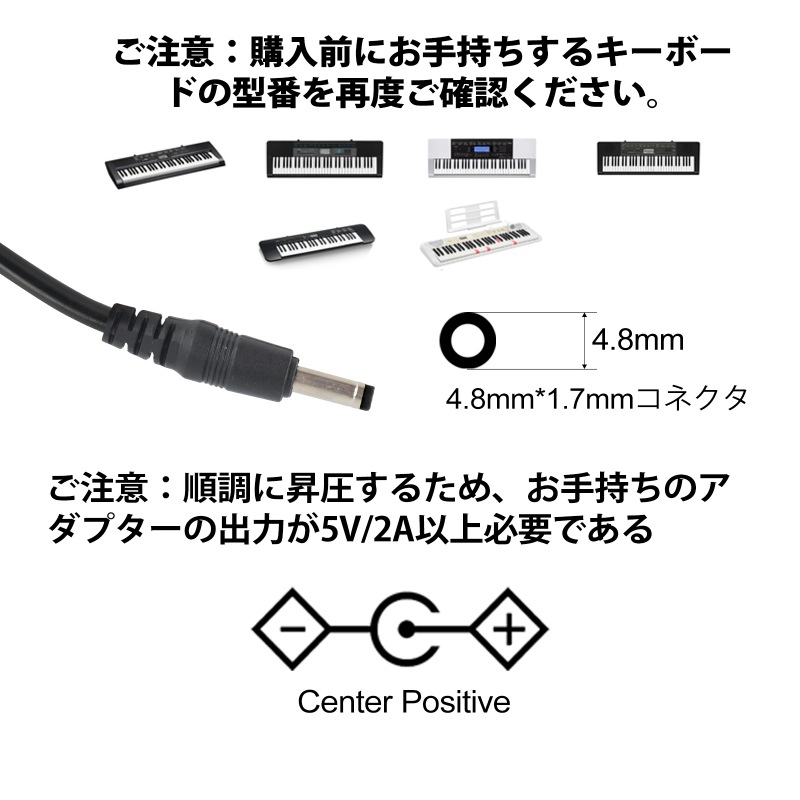 カシオ CASIO キーボード ACアダプター 用充電器 AD-E95100LJ