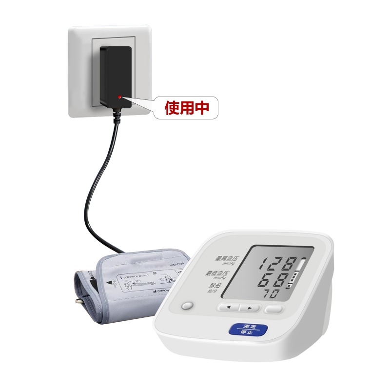 Tyuusei オムロン 血圧計用 acアダプター 充電器 Omron 上腕式 血圧測定器 DC 6V アダプター 電源 HCR-7104 HCR-7202 HEM-7130 HHP-AM01の代替品 長さ150cm (ACアダプター)