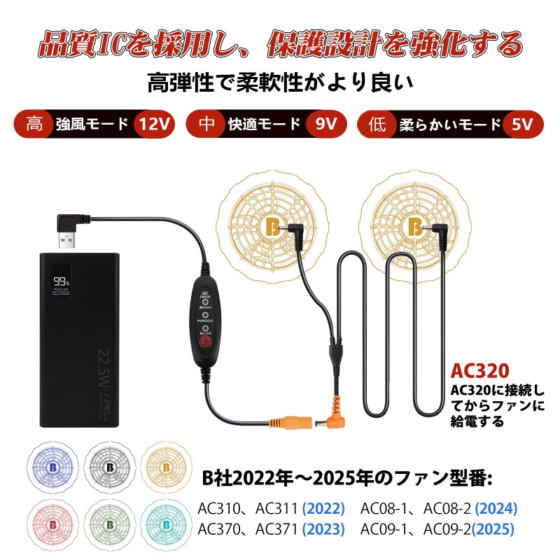 空調服 バッテリー バートル Burtle AC08 AC09 AC300 AC360 代替品 