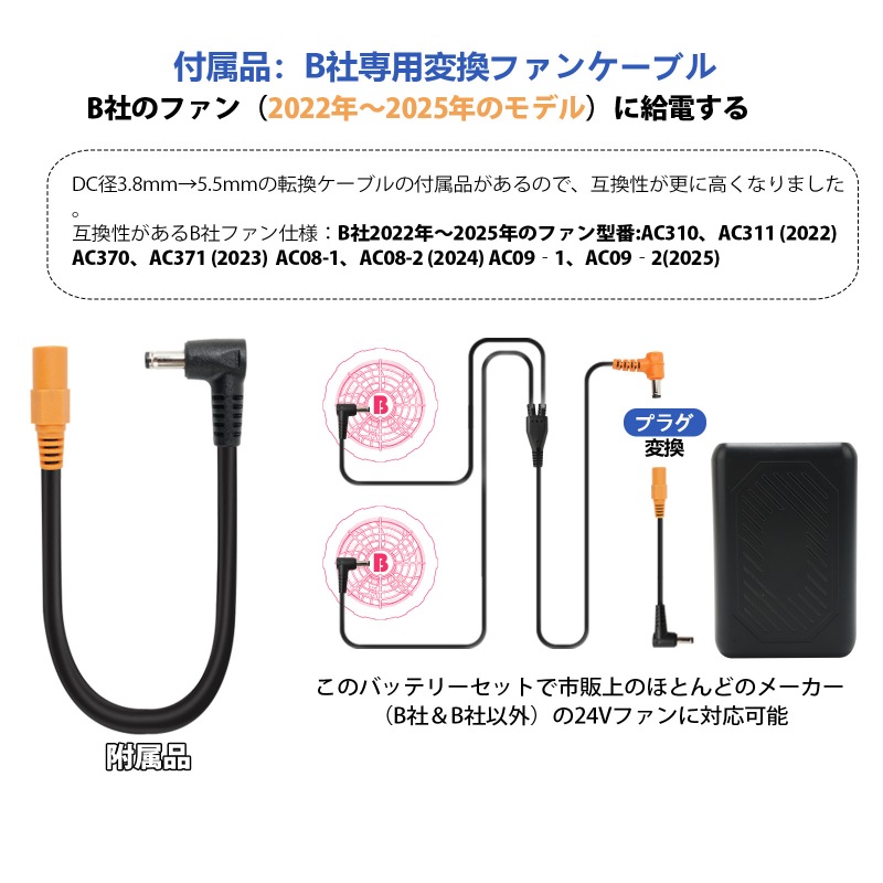 バートル BURTLE AC300 AC360 AC08 AC09 代替品